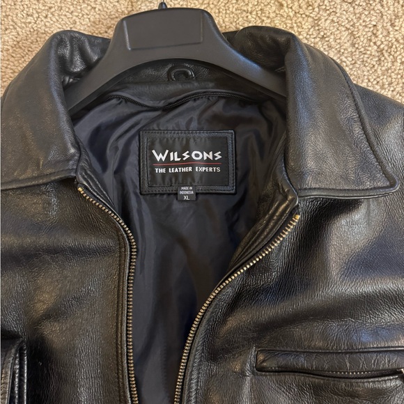 Wilson Black Leather Bomber Jacket